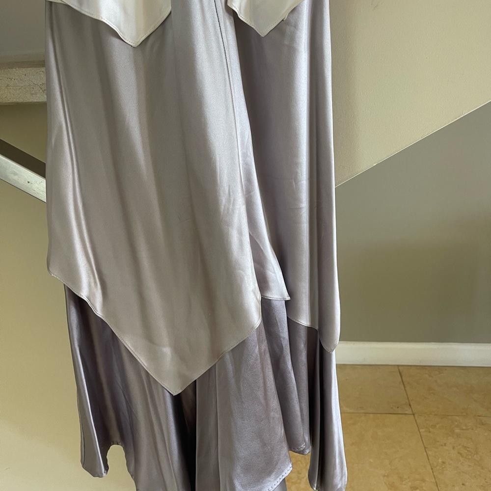 YVES Saint Laurent 90’s style Elegant White and Gray Layered Dress - Picture 2 of 15
